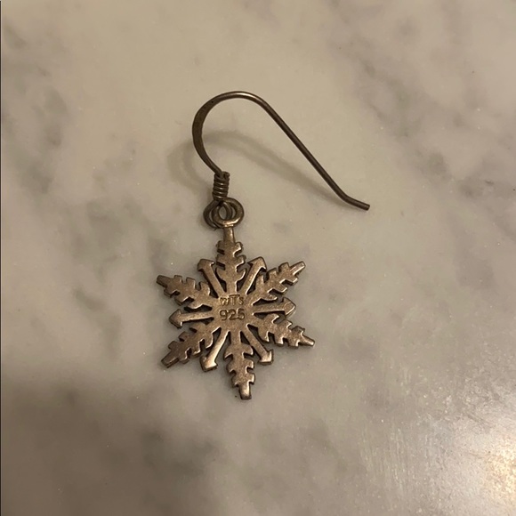 Silver Snowflake Earrings - Picture 2 of 3